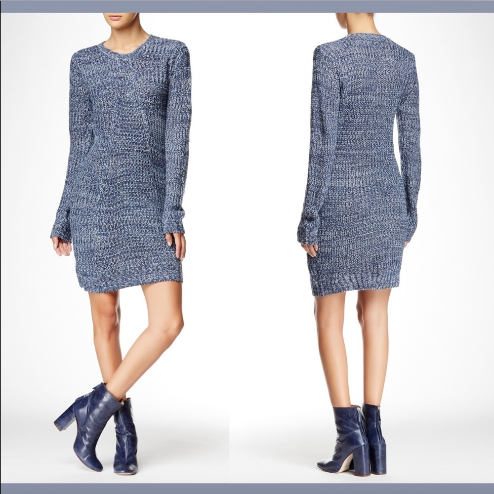 NWT $140 Romeo & Juliet Couture Long Sleeve Sweater Dress Blue [SZ Medium ] E903
